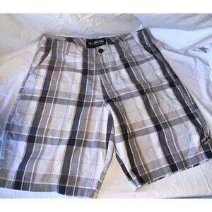 Billabong Shorts Mens 34 Blue Gray Plaid Golf Chino Pocket Flat Front Long